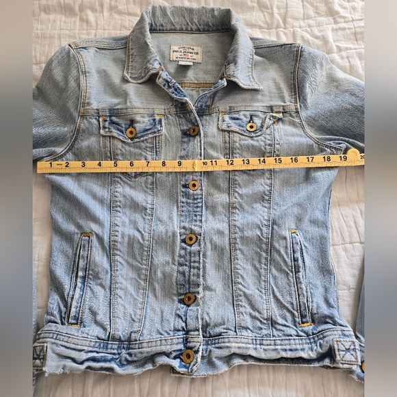 Vtg Distressed Ralph Lauren Polo Jean Co Blue Denim Lydia Jean Jacket Women's L - Picture 7 of 8